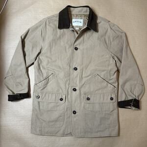 Orvis Chore Barn Field Coat Jacket Quilted Lined Mens M Corduroy Collar Cuff